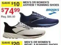 Dunham's Sports Brooks men's or women's anthem 7 running shoes offer