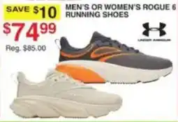 Dunham's Sports Under Armour men's or women's rogue 6 running shoes offer