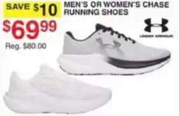 Dunham's Sports Under Armour men's or women's chase running shoes offer