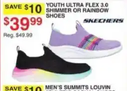Dunham's Sports Skechers youth ultra flex 3.0 shimmer or rainbow shoes offer