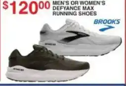 Dunham's Sports Brooks men's or women's defiance max running shoes offer