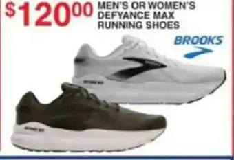 Dunham's Sports Brooks men's or women's defiance max running shoes offer
