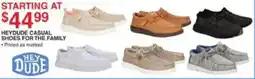 Dunham's Sports Heydude casual shoes for the family offer