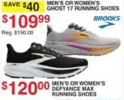 Dunham's Sports Brooks men's or women's ghost 17 running shoes offer