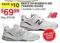 Dunham's Sports New Balance men's or women's 608 training shoes offer