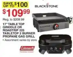 Dunham's Sports Blackstone 17" Table Top Griddle Or Roadtrip 225 Tabletop 2 Burner Propane Gas Grill offer