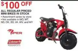 Dunham's Sports Mini bike offer
