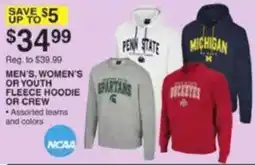 Dunham's Sports Ncaa men's, women's or youth fleece hoodie or crew offer