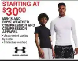 Dunham's Sports Under Armour men's and boys' weather and compression apparel offer