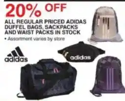 Dunham's Sports Adidas duffle bags, sackpacks and waist packs offer