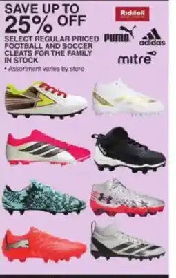 Dunham's Sports Riddell Football and Soccer Cleats offer