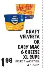Foodarama Kraft velveeta or easy mac & cheese xl cups offer
