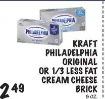 Foodarama Kraft philadelphia original or 1/3 less fat cream cheese brick offer