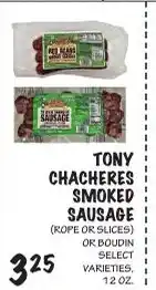 Foodarama Tony Chacheres smoked sausage offer