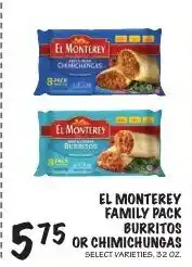 Foodarama El Monterey family pack burritos or chimichangas offer