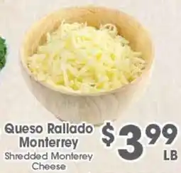 Arteagas Food Center Queso Rallado Monterrey Shredded Monterrey Cheese offer