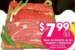 Arteagas Food Center Beef Chuck Steak offer