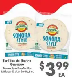 Arteagas Food Center Guerrero Sonora Style Flour Tortillas offer