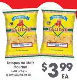 Arteagas Food Center Totopos de Maiz Calidad Tortilla Chips offer