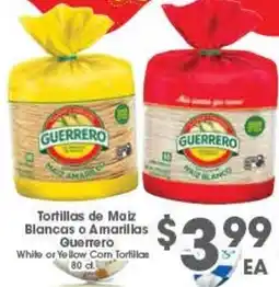 Arteagas Food Center Tortillas De Maiz Blancas O Amarillas Guerrero offer