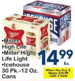 Fairplay Miller High Life, Miller High Life Light, Icehouse offer