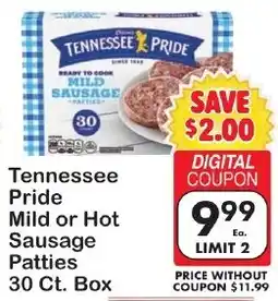 Fairplay Tennessee Pride Mild or Hot Sausage Patties offer
