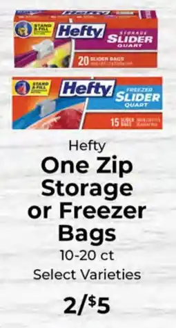 Sunset Foods Hefty one zip storage or freezer bags offer