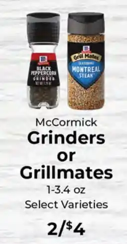 Sunset Foods McCormick Grinders or Grillmates offer