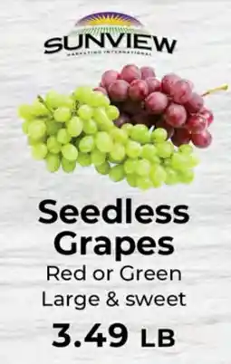Sunset Foods Sunview seedless grapes offer