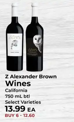 Sunset Foods Z Alexander Brown Wines offer