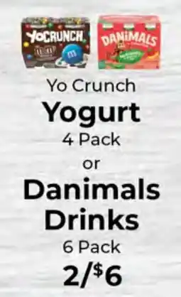 Sunset Foods Yo Crunch Yogurt or Danimals Drinks offer