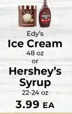 Sunset Foods Edy's Ice Cream or Hershey's Syrup offer