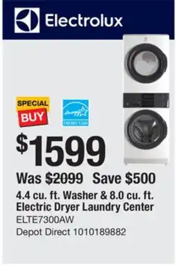 The Home Depot 4.4 cu. ft. Washer & 8.0 cu. ft. Electric Dryer Laundry Center offer