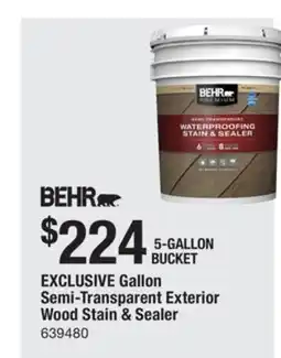 The Home Depot EXCLUSIVE Gallon Semi-Transparent Exterior Wood Stain & Sealer offer