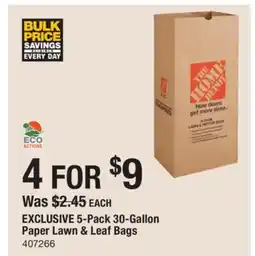 The Home Depot HDX 5-Pack 30-Gallon Paper Lawn & Leaf Bags offer
