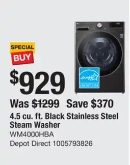 The Home Depot 4.5 cu. ft. Black Stainless Steel Steam Washer offer