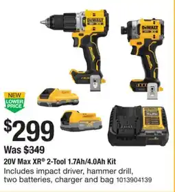 The Home Depot DEWALT 20V Max XR 2-Tool 1.7Ah/4.0Ah Kit offer