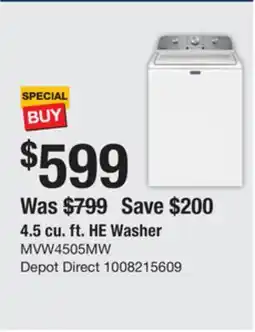 The Home Depot 4.5 cu. ft. HE Washer offer