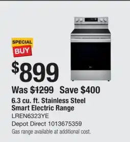 The Home Depot LG 6.3 cu. ft. Stainless Steel Smart Electric Range offer