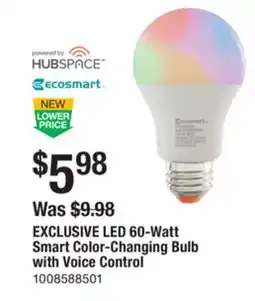 The Home Depot EXCLUSIVE LED 60-Watt Smart Color-Changing Bulb with Voice Control offer