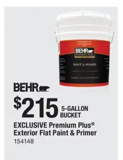 The Home Depot EXCLUSIVE Premium Plus Exterior Flat Paint & Primer offer