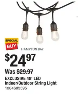 The Home Depot HAMPTON BAY EXCLUSIVE 48' LED Indoor/Outdoor String Light offer