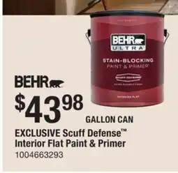The Home Depot EXCLUSIVE Scuff Defense Interior Flat Paint & Primer offer