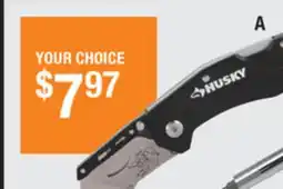 The Home Depot Husky Folding Lock Back Utility Knife offer