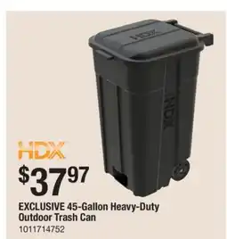 The Home Depot HDX 45-Gallon Heavy-Duty Outdoor Trash Can offer