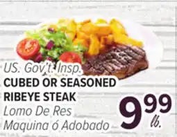 Cermak Fresh Market US. Gov't Insp. CUBED OR SEASONED RIBEYE STEAK offer
