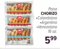 Cermak Fresh Market Paisa CHORIZO offer