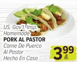 Cermak Fresh Market US. Gov't Insp. Homemade PORK AL PASTOR offer