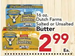 Eurofresh Market 16 oz. Dutch Farms Salted or Unsalted Butter offer