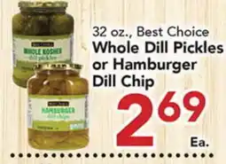 Eurofresh Market Best Choice Whole Dill Pickles or Hamburger Dill Chip offer